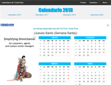 Tablet Screenshot of calendariocostarica.com